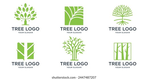 set of tree logo collections, perfect symbol for company logo or branding.