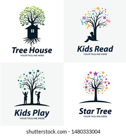 Set of Tree Logo Design Templates