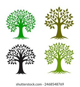 A Set of Tree Logo or Icon