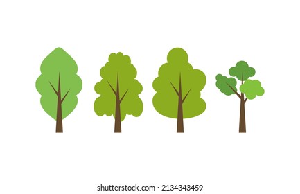 set tree logo. tree icon. tree logo. tree illustration 