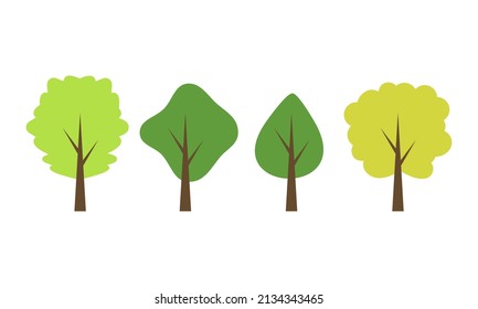 Baum-Logo festlegen. Baumsymbol. Baumlogo. Baumillustration 