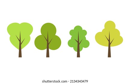 set tree logo. tree icon. tree logo. tree illustration 