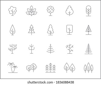 Set 15 Abstract Minimal Tree Icons Stock Vector (Royalty Free ...