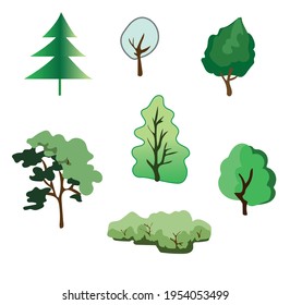Colección de imágenes vectoriales de ilustraciones de árbol 