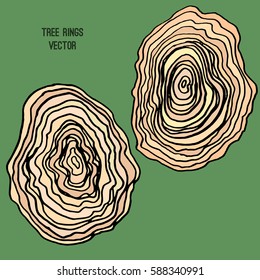Set tree rings. Isolated form. Vector illustration EPS10.