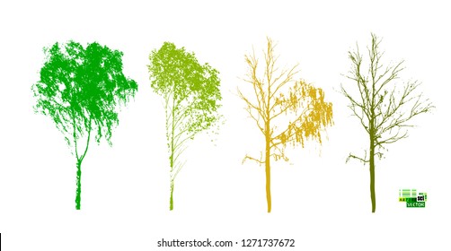 Set of tree silhouettes. Vector