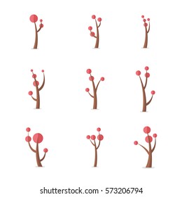 Set of tree at spring vector collection stock