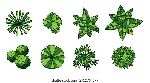conjunto de Ilustración vectorial Tree Tops