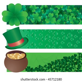 Set of tree vector banners for St. Patrick`s day