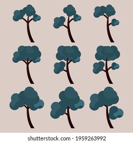 Set of Tree Vector Design, Plant, Green Tree, Fir, Spruce Collection