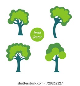 Set of tree vector illustration. tree vector illustration.