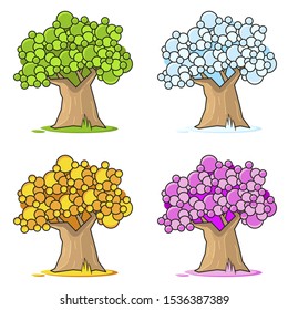 Set Tree vector illustration on white background for your design