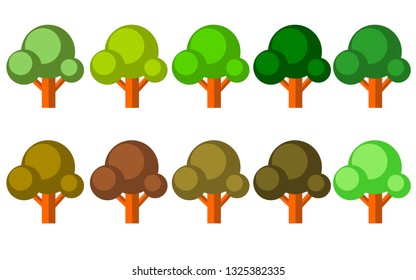 Set of Tree vector image cartoon.