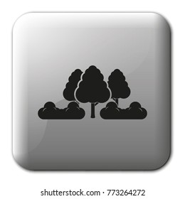 Set of trees and bushes flat vector icon. Natural illustration.