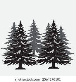 set of trees, christmas tree, fir tree