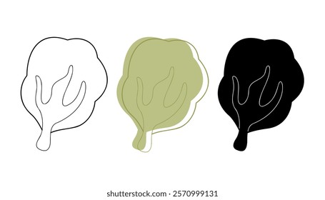 Set with trees in different colors. Clip art for your projects.