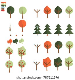 A set of trees for different seasons