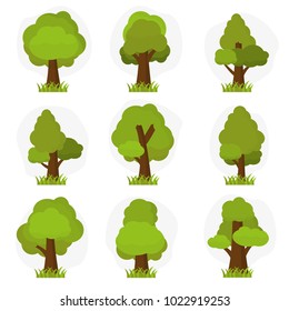 set of trees illustration, use for nature or health theme or something about ecology