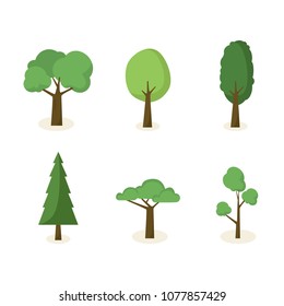 Set Trees Illustrations Cartoon Icons Vector Stock Vector (Royalty Free ...