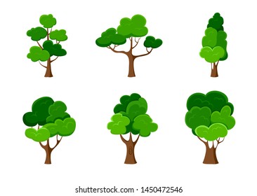 Beautiful Set Hand Drawn Doodle Trees Stock Vector (Royalty Free) 735180631