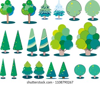 Set of trees for landscape