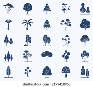 set of Trees and plants icons