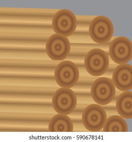 Set of trees and saw cut tree trunk. Conceptual graph.