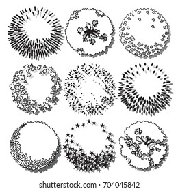 Set of trees and shrubs. Top view. use in your landscape design.vector illustration