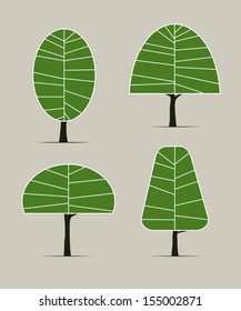 Set of trees symbol - Vector illustration