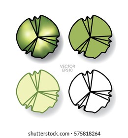 Set of trees top view for landscape design in drawing style. Vector illustration.