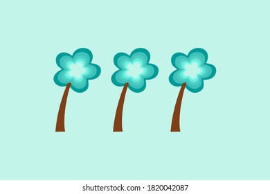 set of trees vector cartoon  design illustration