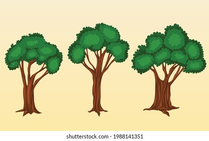 set of trees in vector file format