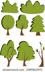 set of trees in vector graphics