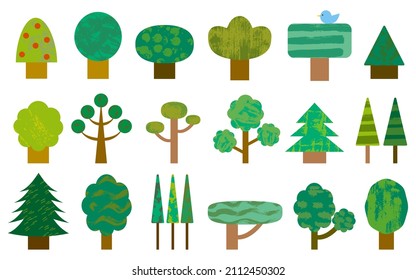 Set of trees, vector illustration