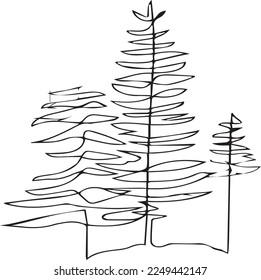 set of trees vector illustration