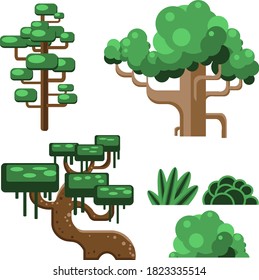 a set of trees vector illustration. tree graphic isolate on white background.