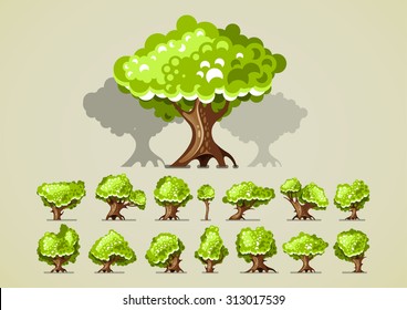 Set of trees for video games