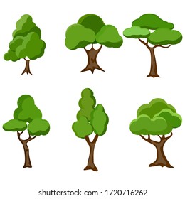 
Set of trees with a white background. Illustration
cartoon style tree.