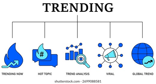 Conjunto de iconos o símbolos de tendencia Vector archivo totalmente editable.
