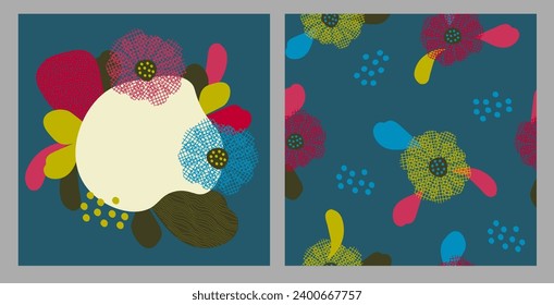 Set of trending templates, abstract shapes and elements, minimalism, hand drawn. Poster, room interior decor, design for textiles, postcard, concept, Vector