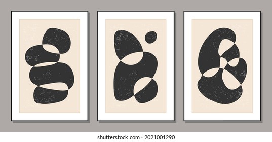 Set of trendy abstract aesthetic minimalist artistic hand drawn composition