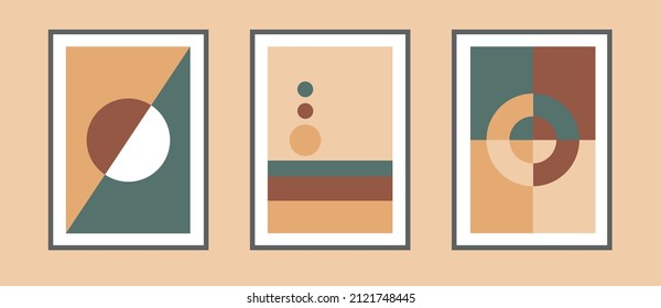 Set of trendy abstract aesthetic minimalist artistic hand drawn composition