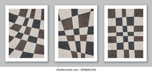 Un conjunto de arte abstracto moderno, composiciones creativas y minimalistas para el fondo, la decoración de las paredes, el diseño de la portada postal o de los folletos. Vector EPS10.