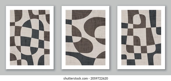 Set of trendy abstract art, creative minimalist compositions for background,  wall decoration, postcard or brochure cover design. EPS10 vector.