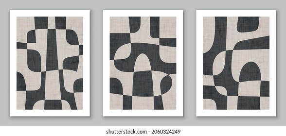 Set of trendy abstract art, creative minimalist compositions for background,  wall decoration, postcard or brochure cover design. EPS10 vector.