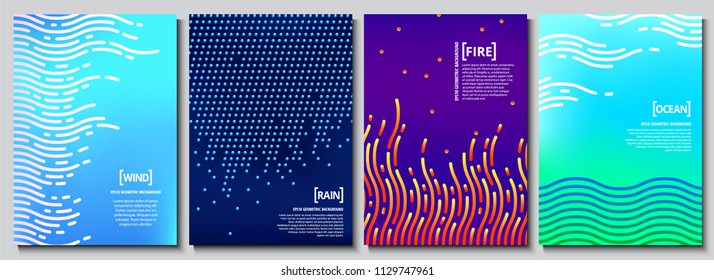 Set of trendy abstract backgrounds. Modern geometric gradients. Template for banner, brochure, book cover, booklet and other design works. Vector illustration.