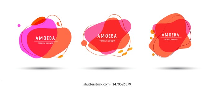 Set of trendy abstract banners. Vector banners in the style of memphis. Template ready for use in web or print design - Vector