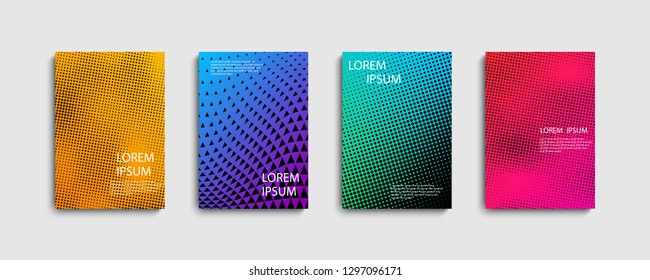Set of trendy abstract covers with for composition background. Trendy design for posters. Futuristic design. Eps10