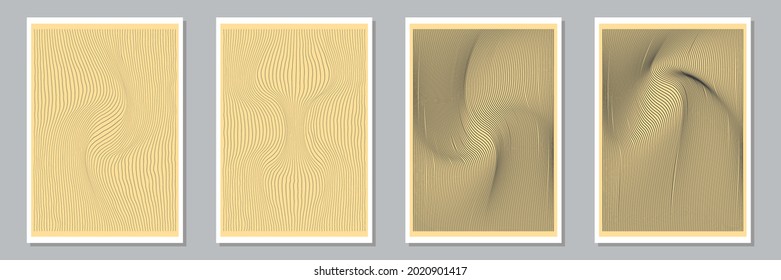 Set of trendy abstract creative minimal artistic hand painted compositions for wall decoration, postcard or brochure cover design. Vector illustration.