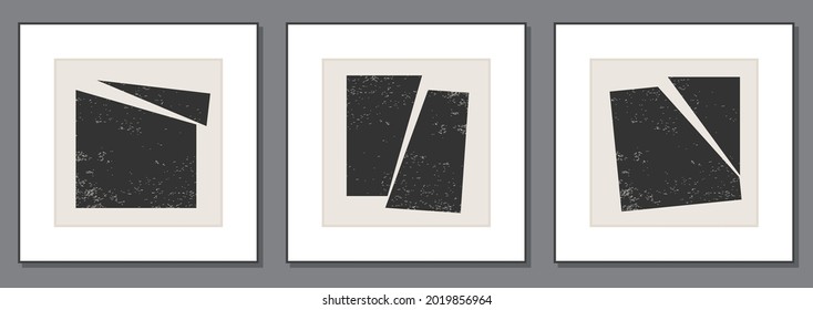 Set of trendy abstract creative minimalist poster artistic composition